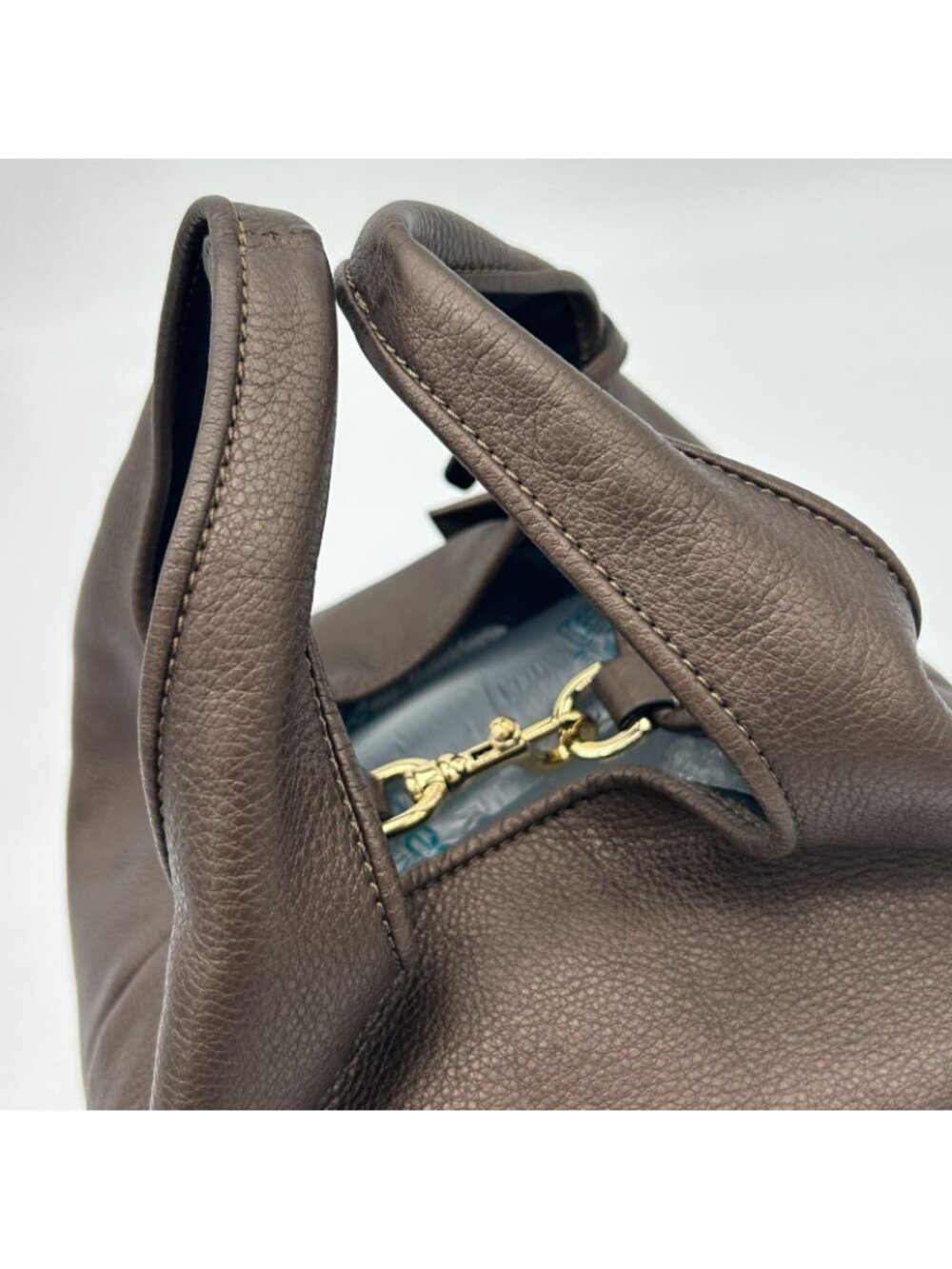 Loewe Karie Tote Bag Canvas Leather Gold - Picture 9 of 16